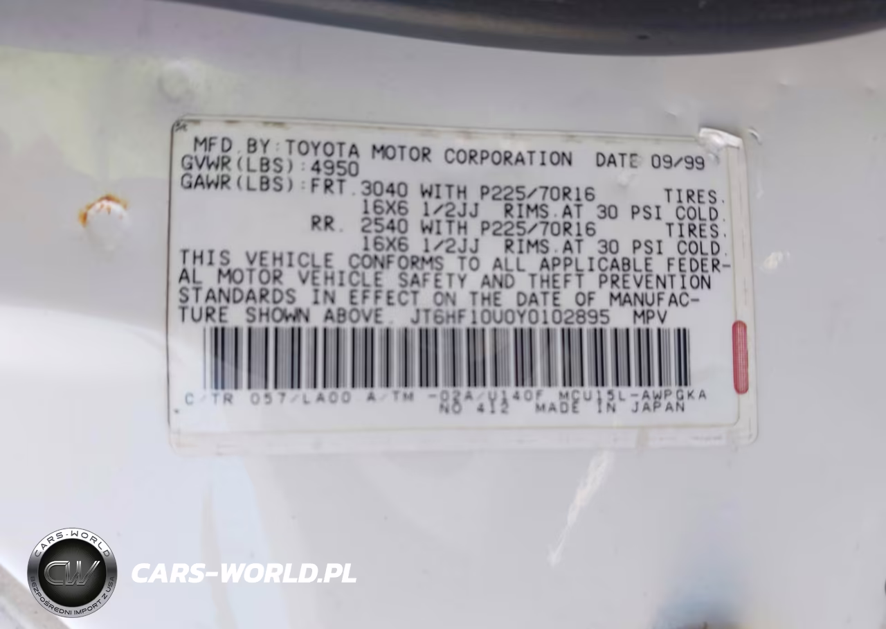 2000 Lexus Rx 300 VIN:JT6HF10U0Y0102895 - 9