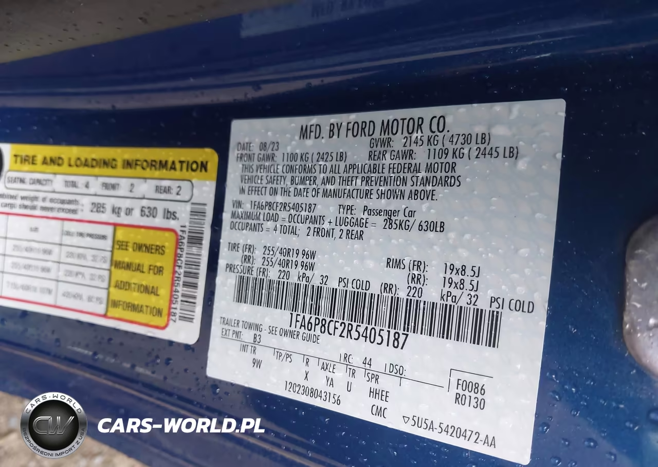 2024 Ford Mustang Gt Premium Fastback VIN:1FA6P8CF2R5405187 - 9