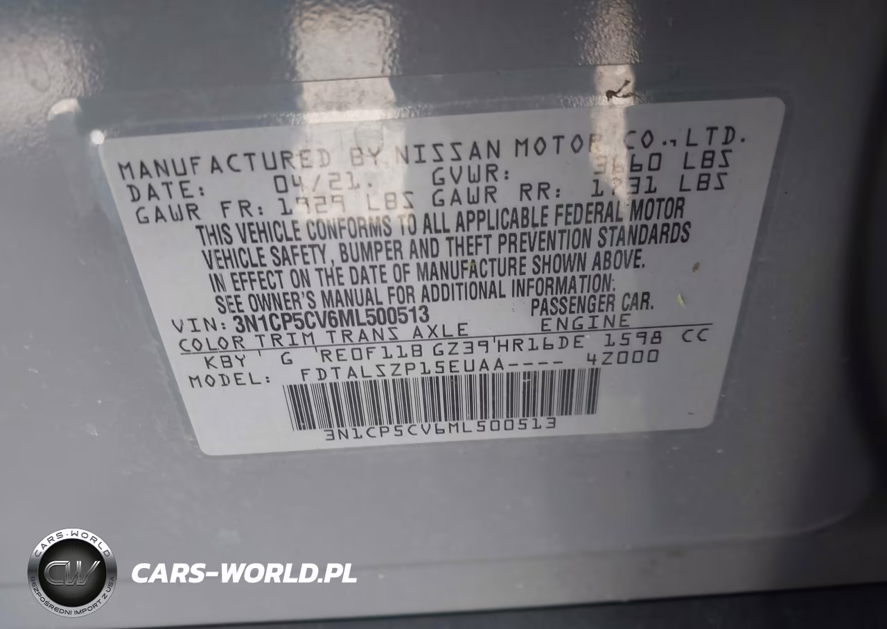 2021 Nissan Kicks Sv Xtronic Cvt VIN:3N1CP5CV6ML500513 - 9