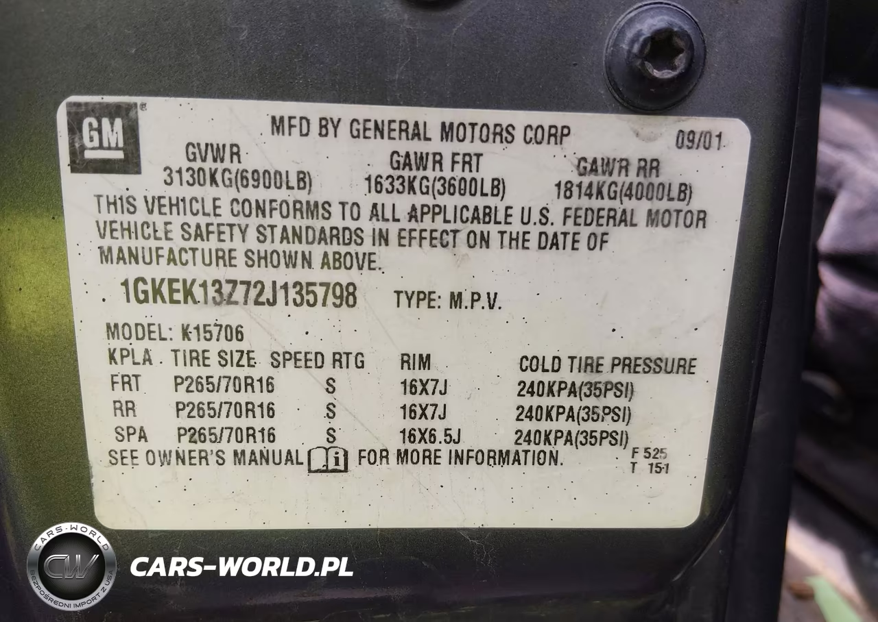 2002 GMC Yukon Sle VIN:1GKEK13Z72J135798 - 9