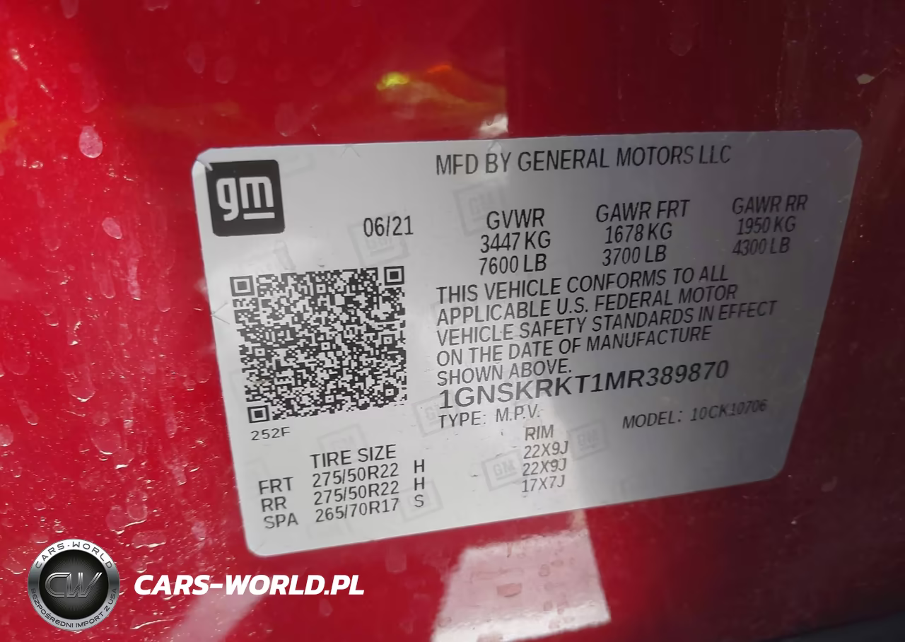2021 Chevrolet Tahoe 4Wd Rst VIN:1GNSKRKT1MR389870 - 9