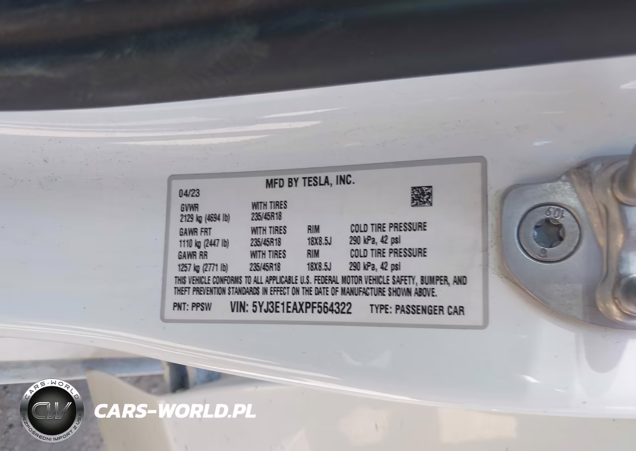 2023 Tesla Model 3 Rear-Wheel Drive VIN:5YJ3E1EAXPF564322 - 9