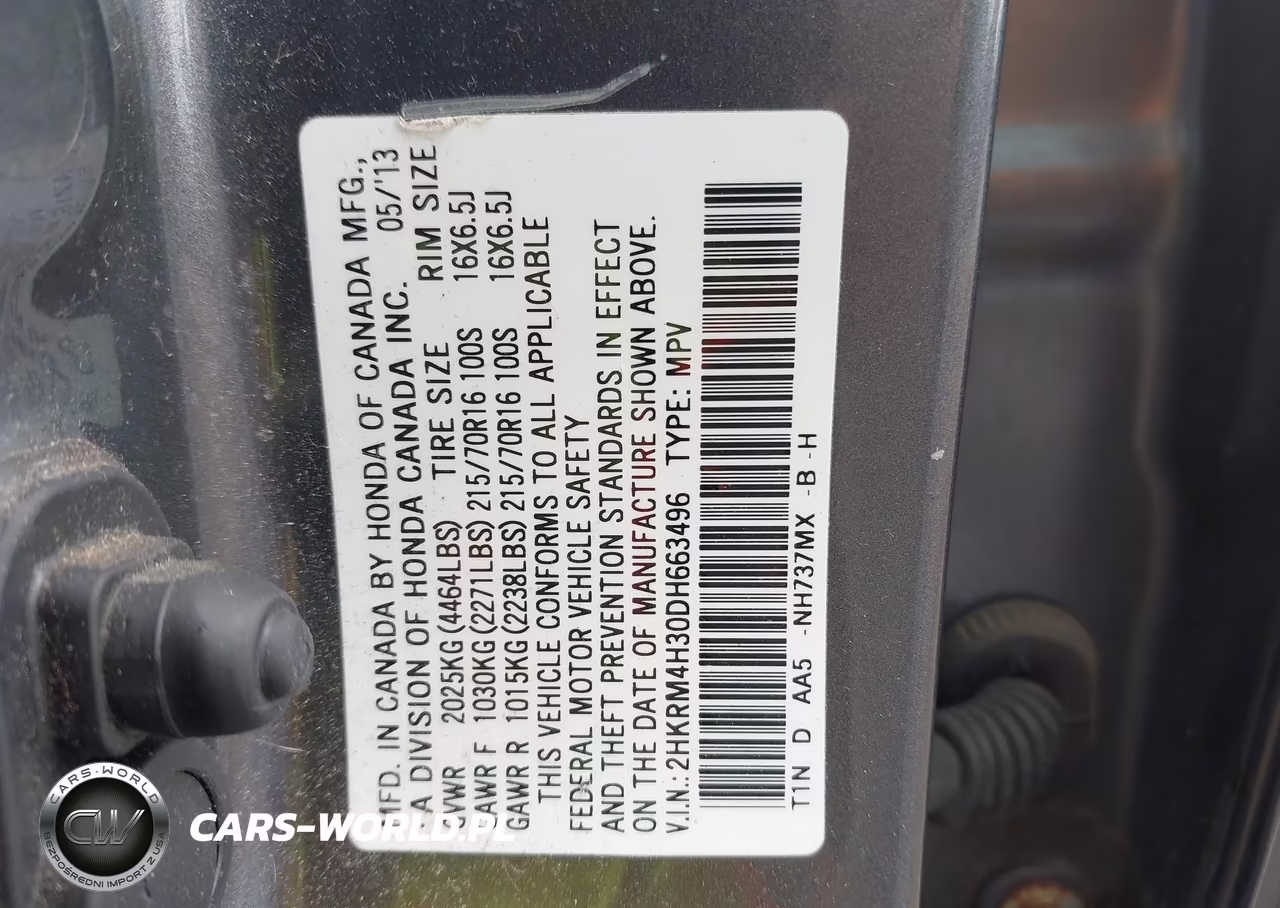 2013 Honda Cr-V Lx VIN:2HKRM4H30DH663496 - 9