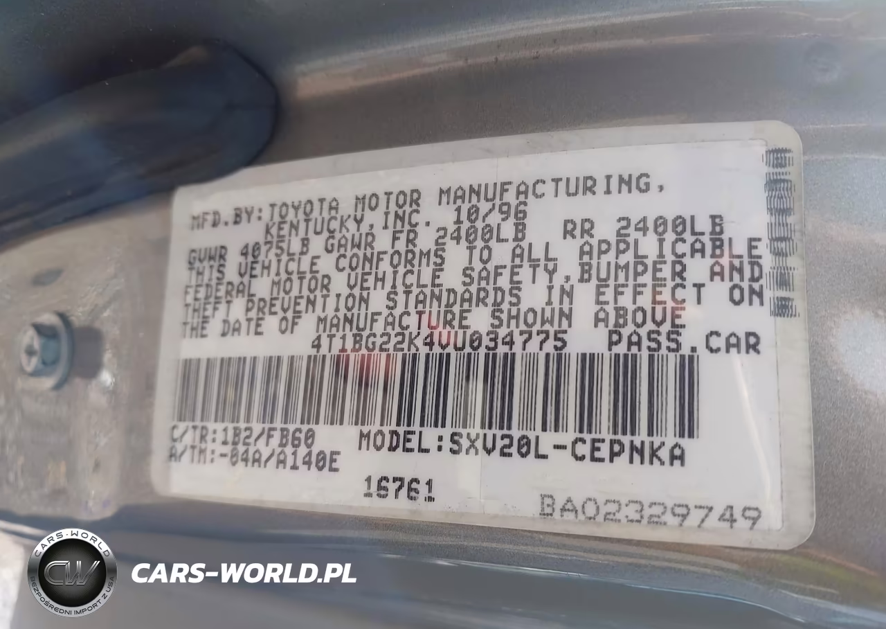 1997 Toyota Camry Le VIN:4T1BG22K4VU034775 - 9