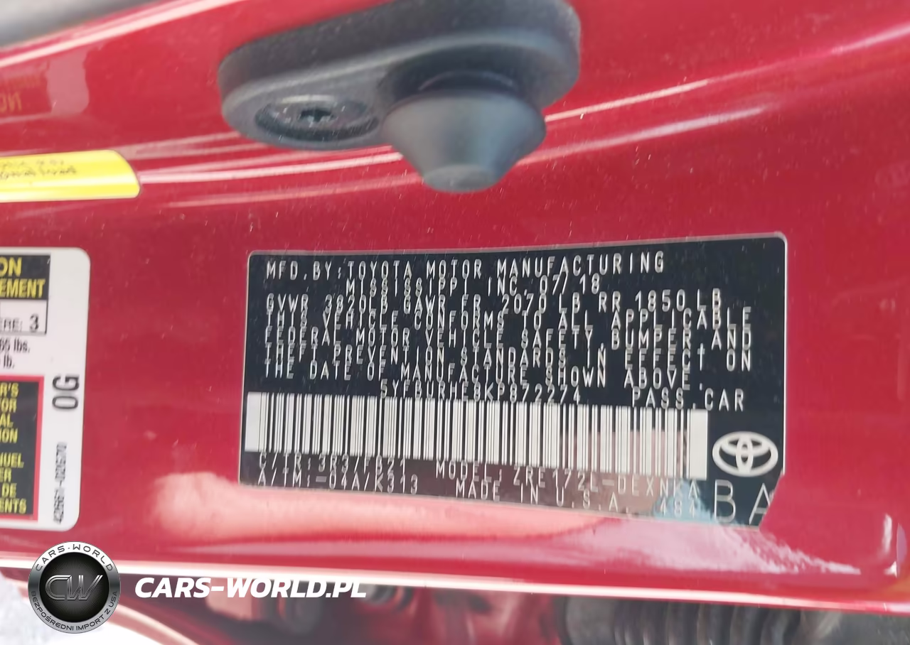 2019 Toyota Corolla Le VIN:5YFBURHE8KP872274 - 9