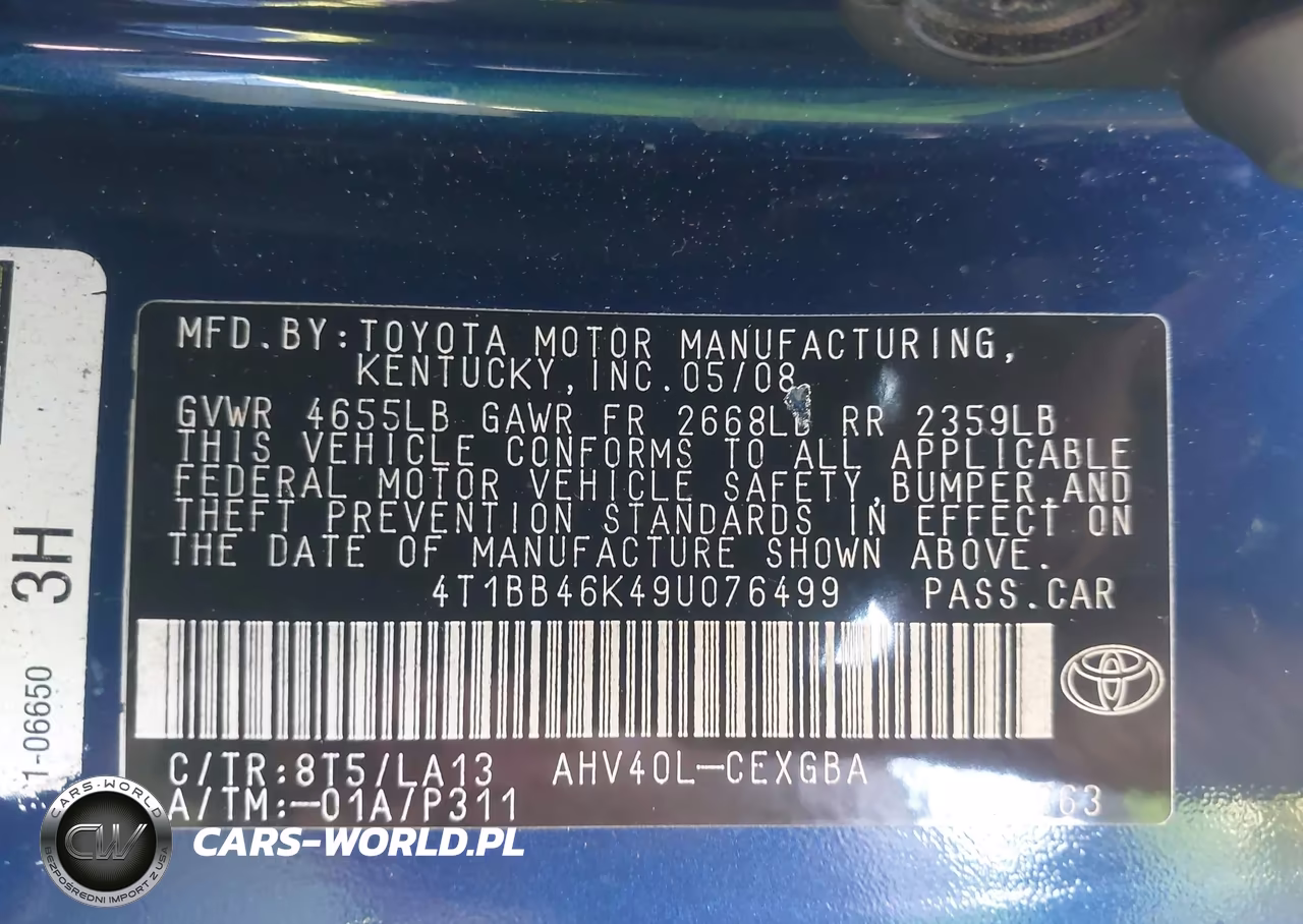 2009 Toyota Camry Hybrid VIN:4T1BB46K49U076499 - 9
