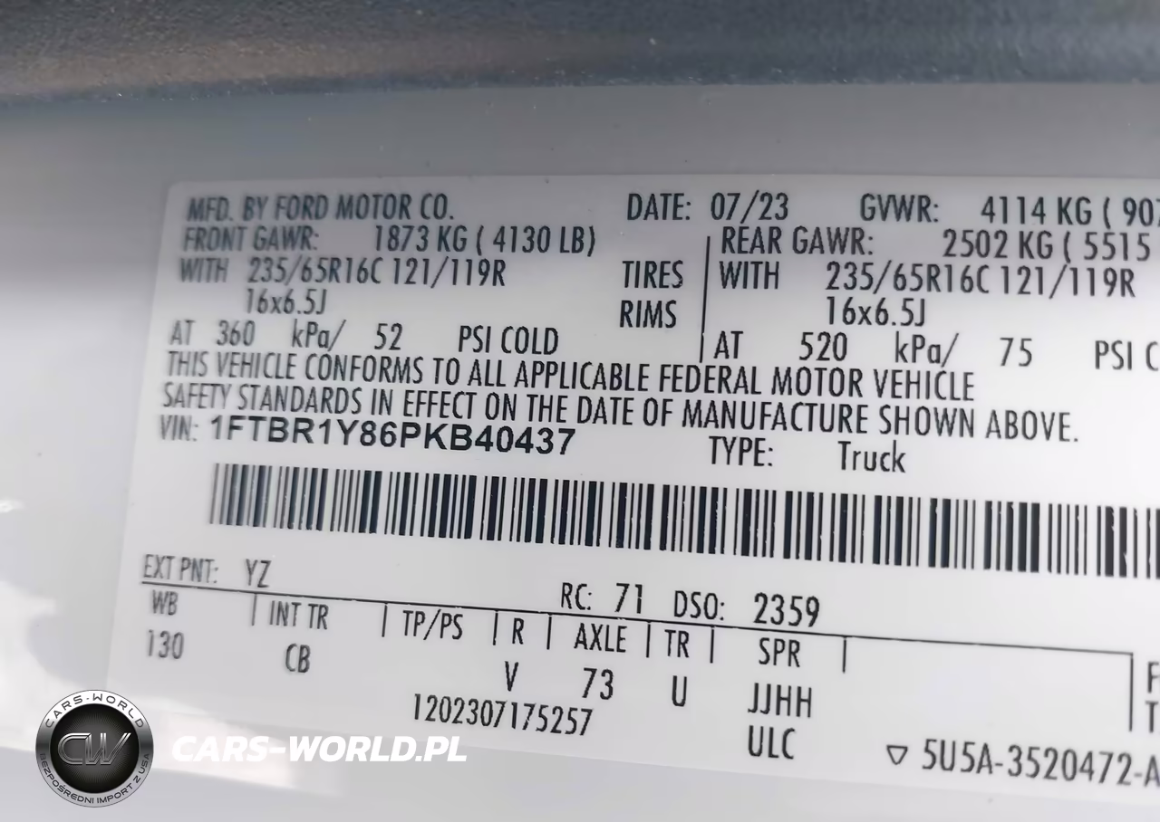 2023 Ford Transit-250 VIN:1FTBR1Y86PKB40437 - 9