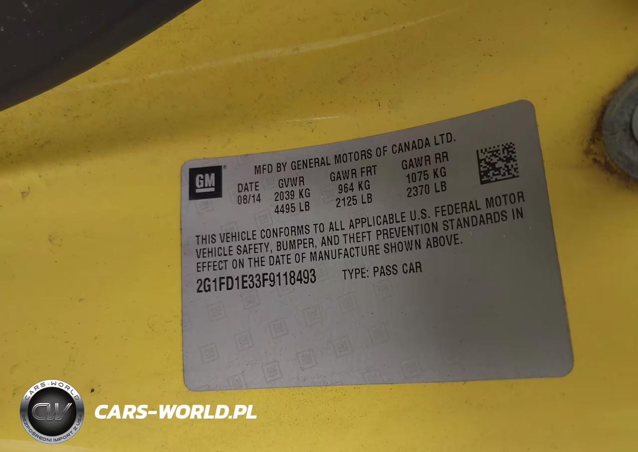 2015 Chevrolet Camaro 1Lt VIN:2G1FD1E33F9118493 - 9