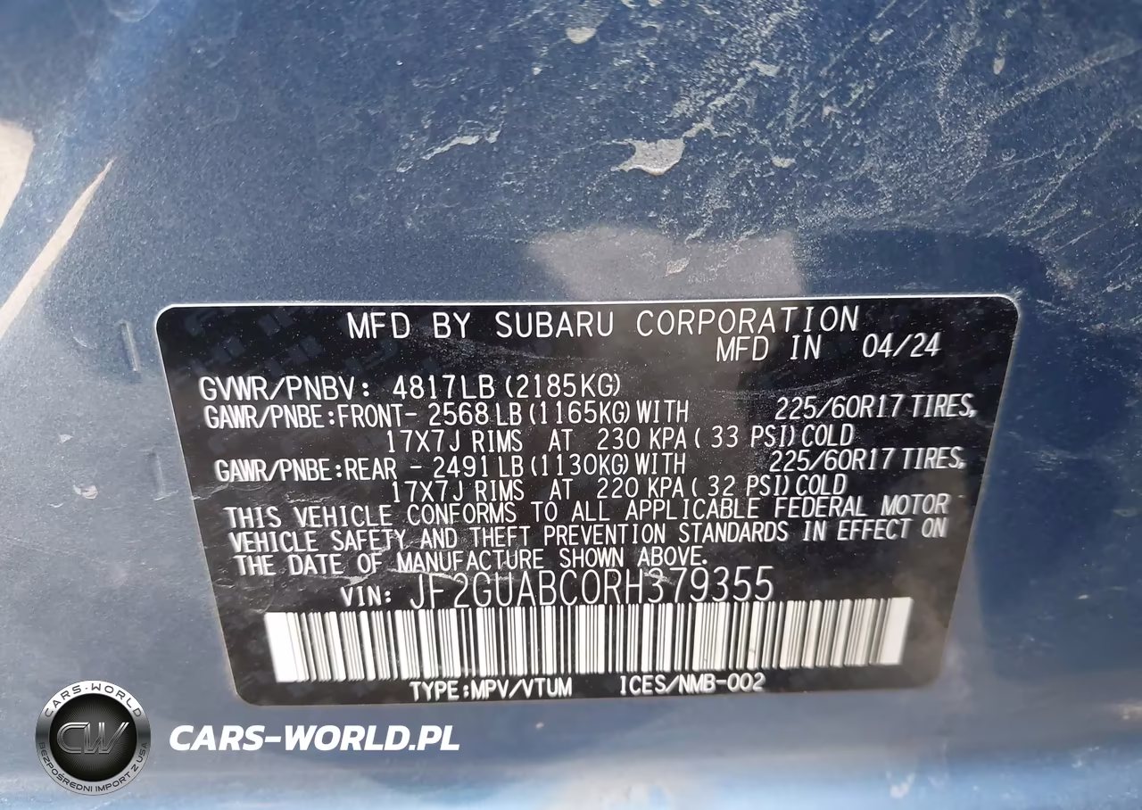 2024 Subaru Crosstrek VIN:JF2GUABC0RH379355 - 9