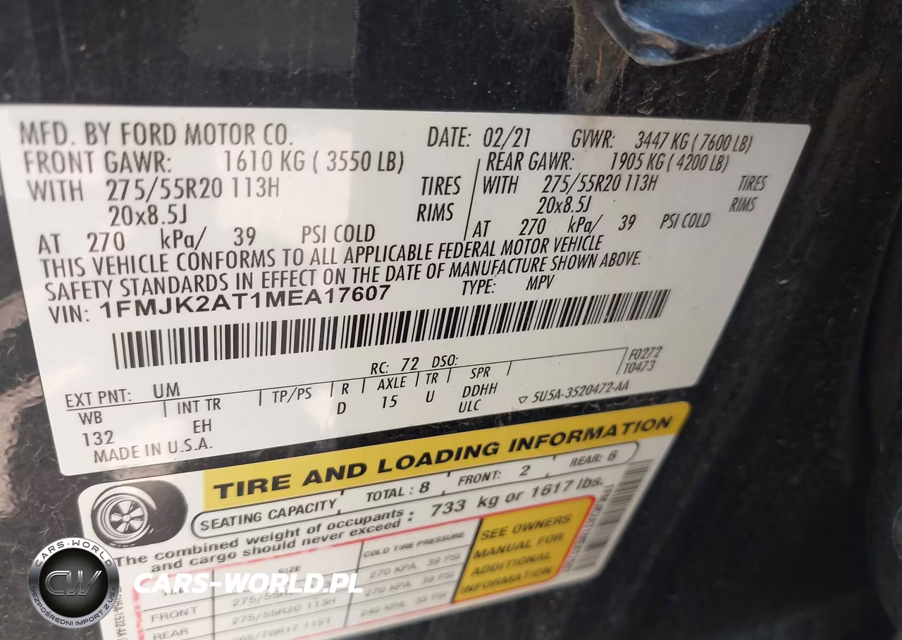 2021 Ford Expedition Limited Max VIN:1FMJK2AT1MEA17607 - 9