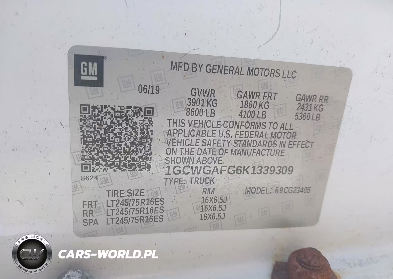 2019 Chevrolet Express 2500 Work Van VIN:1GCWGAFG6K1339309 - 9