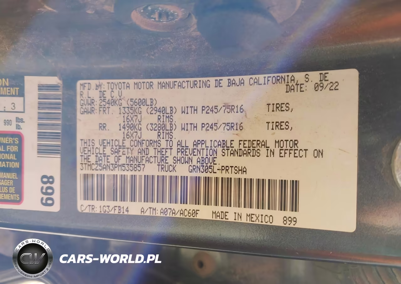 2023 Toyota Tacoma Sr V6 VIN:3TMCZ5AN3PM535857 - 9