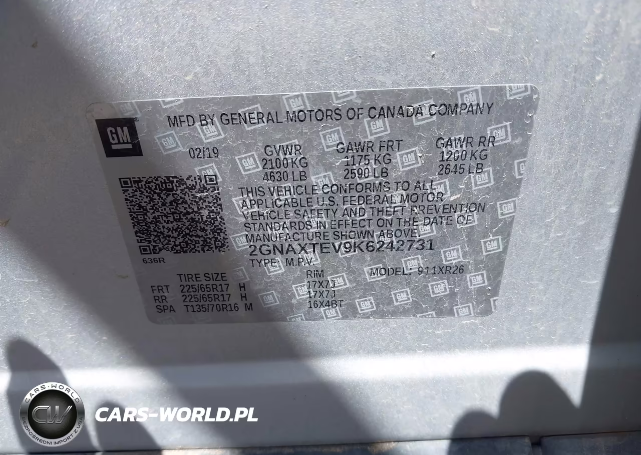 2019 Chevrolet Equinox Lt VIN:2GNAXTEV9K6242731 - 9