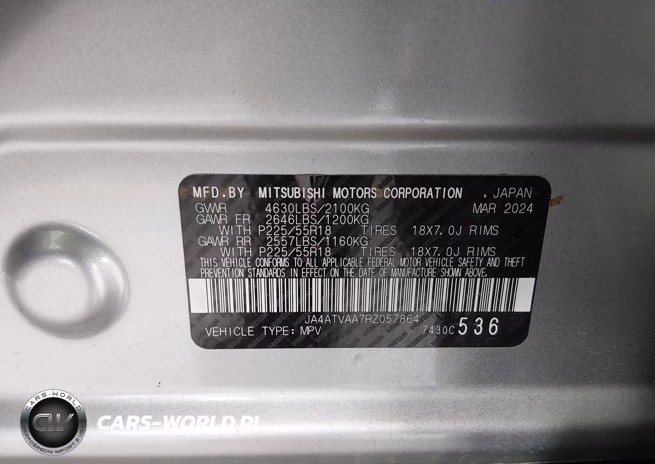 2024 Mitsubishi Eclipse Cross Black Edition S-Awc-Le S-Awc-Ralliart S-Awc-Se S-Awc VIN:JA4ATVAA7RZ057864 - 9