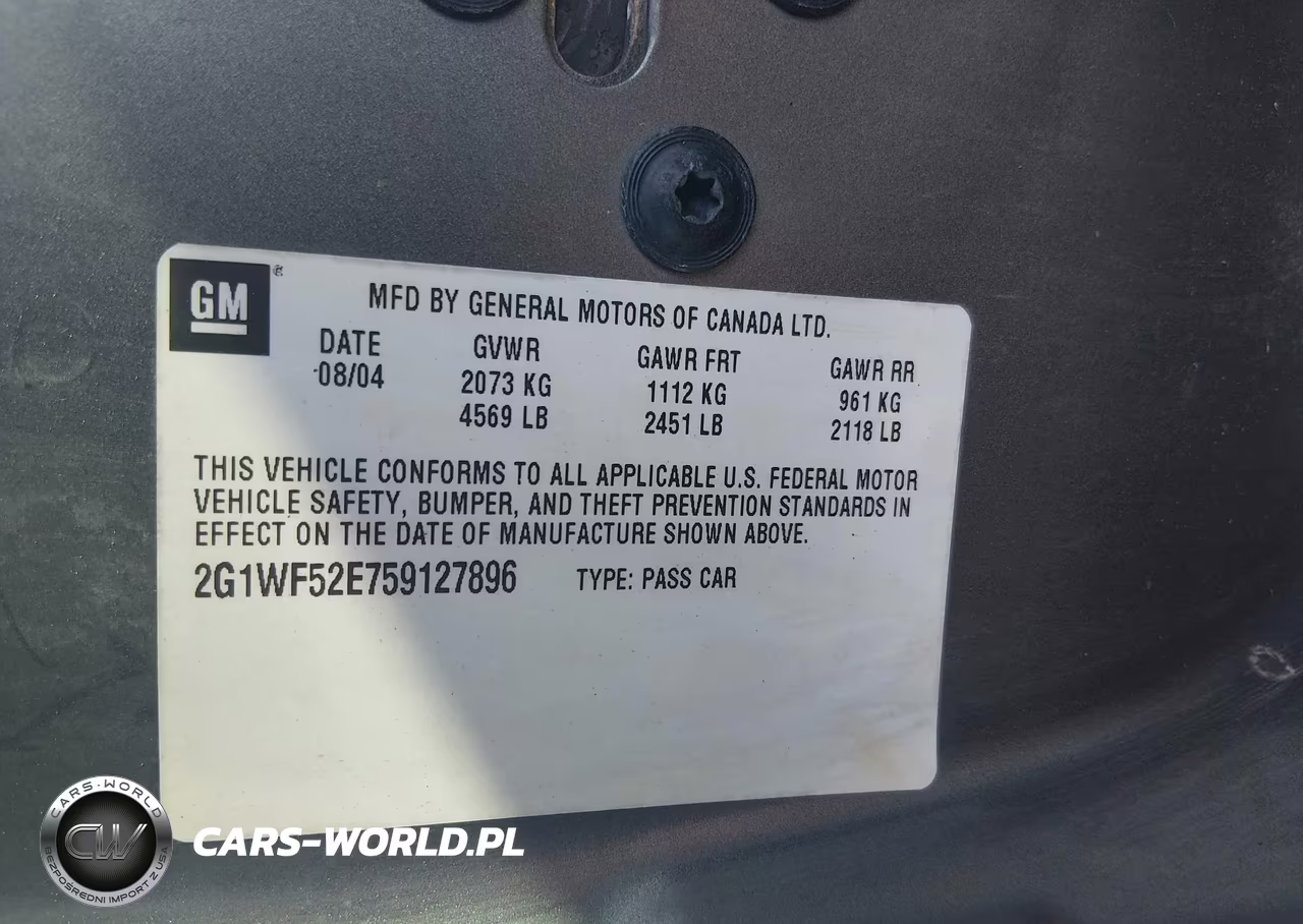 2005 Chevrolet Impala VIN:2G1WF52E759127896 - 9