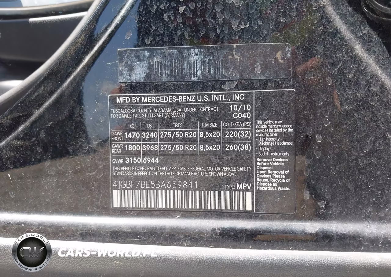 2011 Mercedes-Benz Gl 450 4Matic VIN:4JGBF7BE5BA659841 - 9