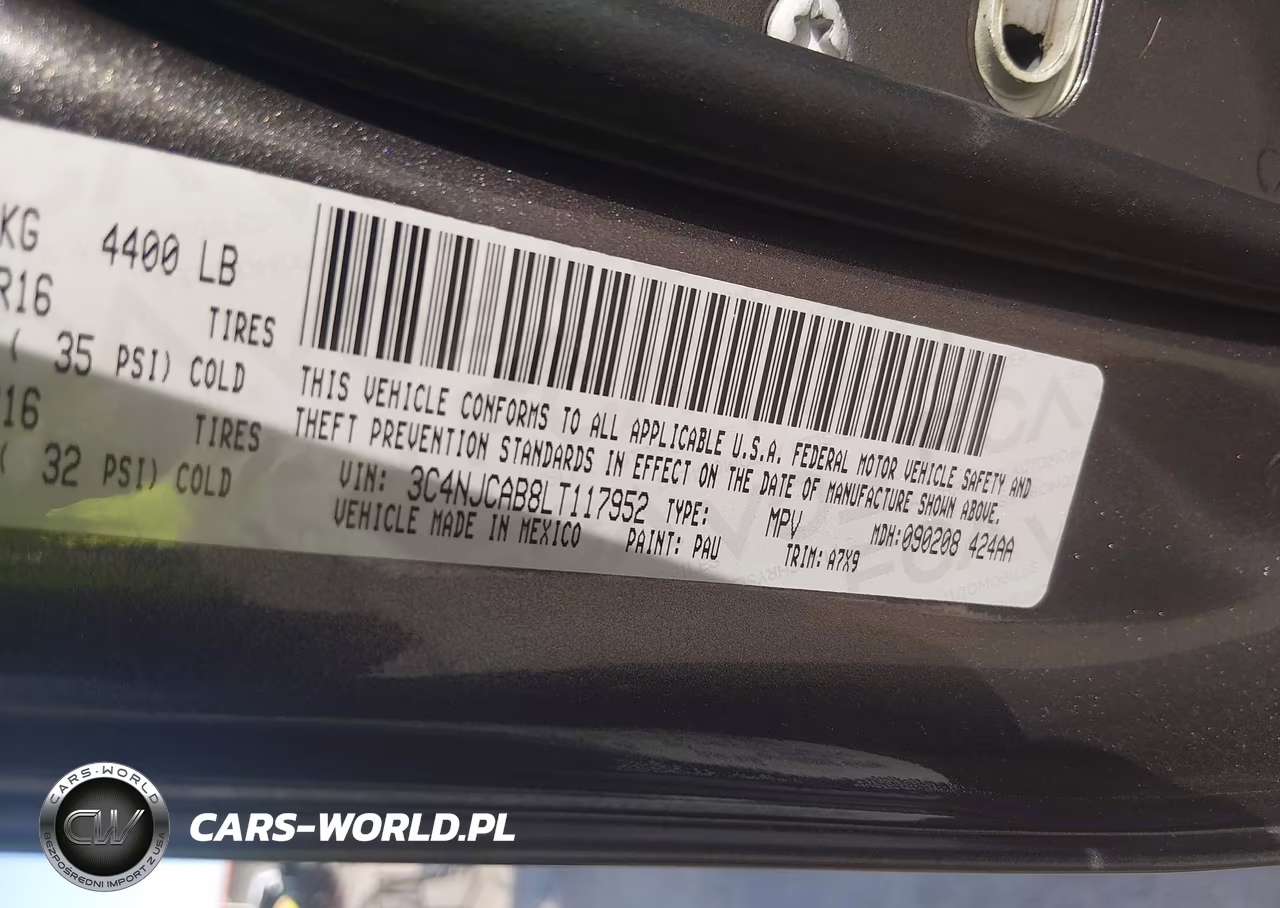 2020 Jeep Compass Sport Fwd VIN:3C4NJCAB8LT117952 - 9