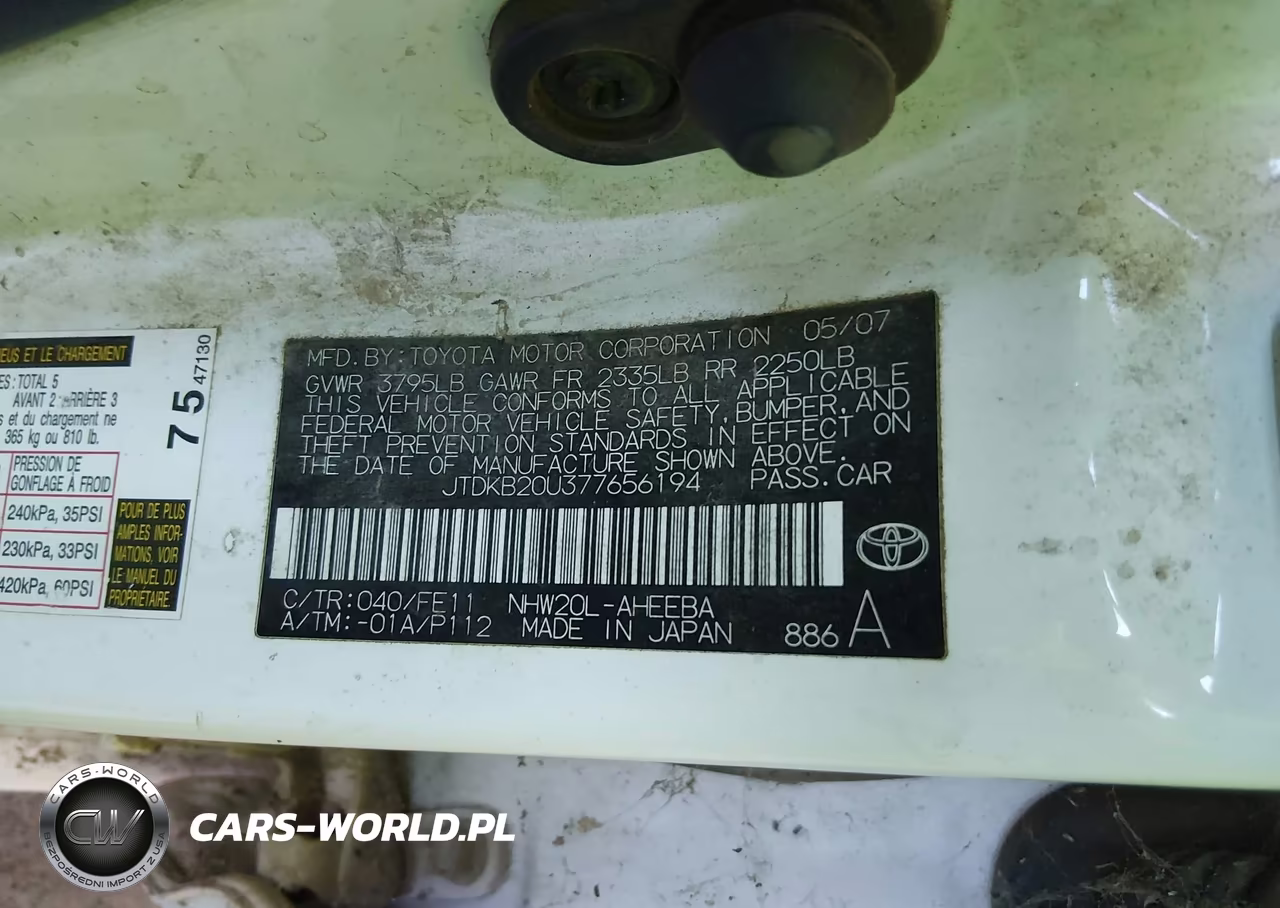 2007 Toyota Prius VIN:JTDKB20U377656194 - 9