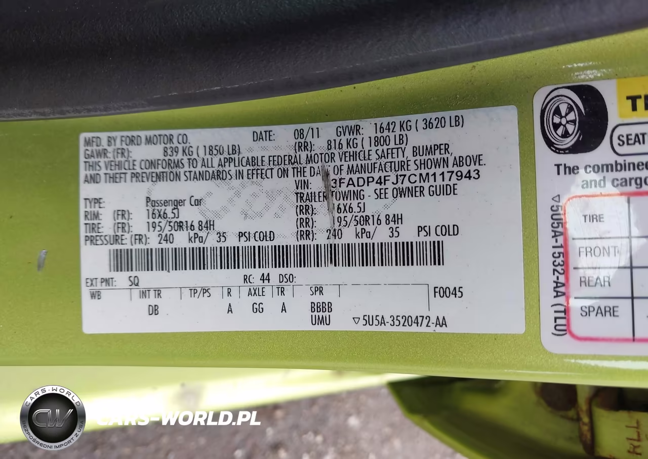 2012 Ford Fiesta Ses VIN:3FADP4FJ7CM117943 - 9