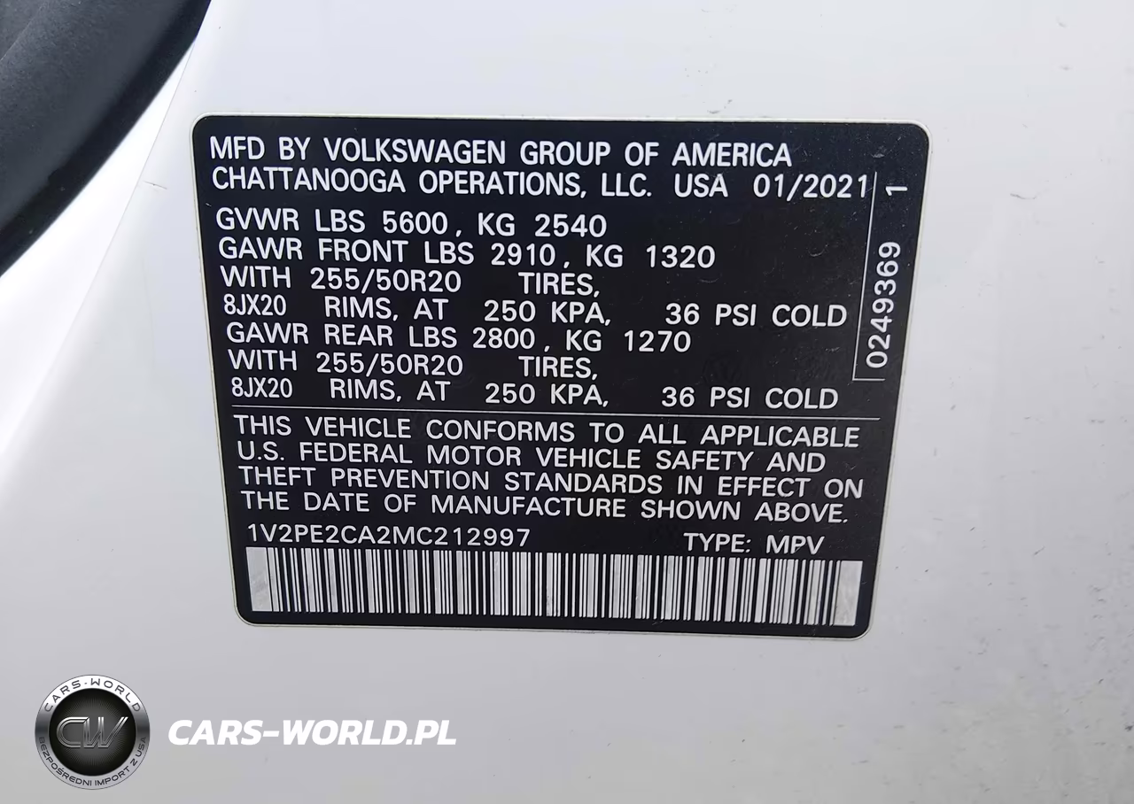 2021 Volkswagen Atlas Cross Sport 3.6L V6 Se W-Technology R-Line VIN:1V2PE2CA2MC212997 - 9
