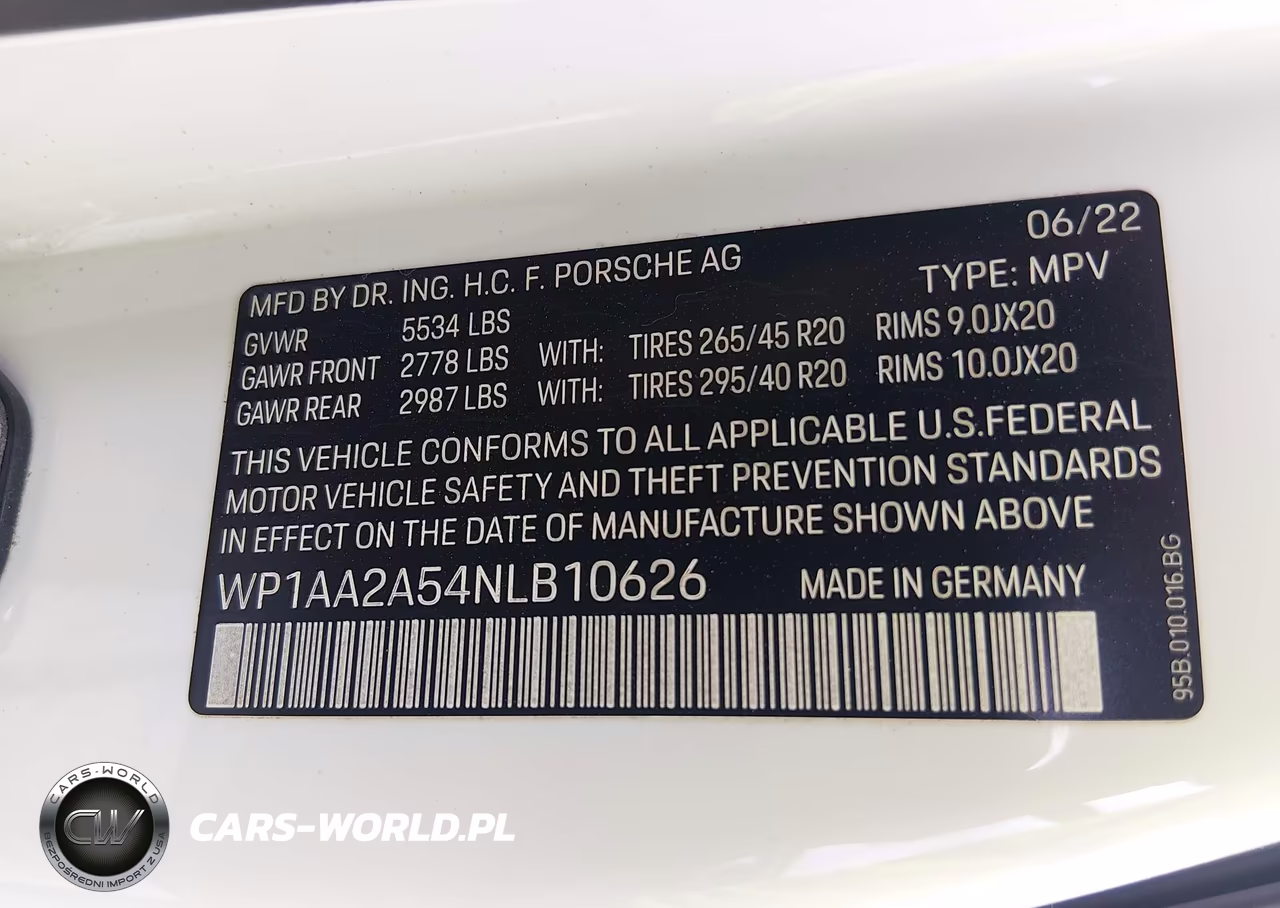 2022 Porsche Macan VIN:WP1AA2A54NLB10626 - 9