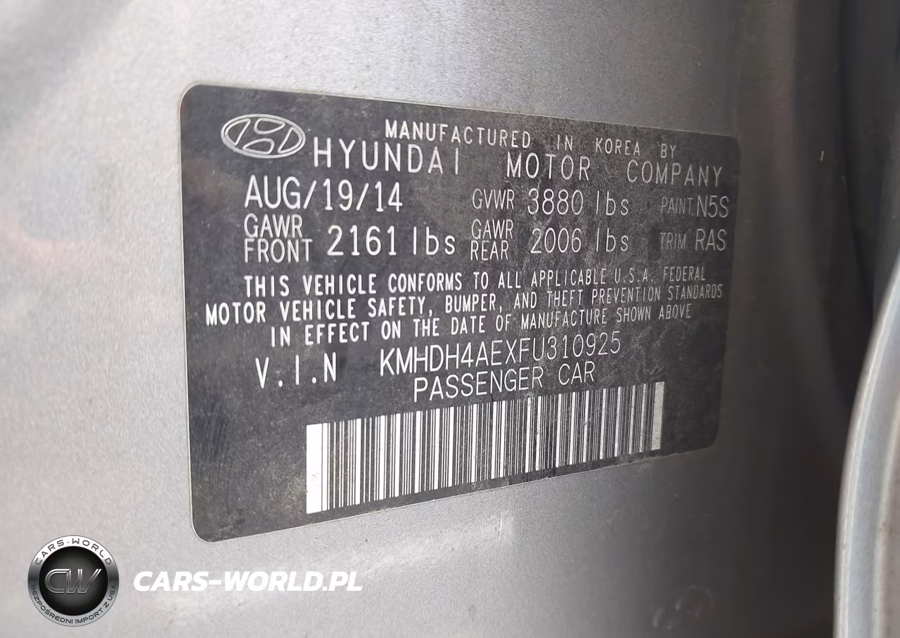 2015 Hyundai Elantra Se VIN:KMHDH4AEXFU310925 - 9