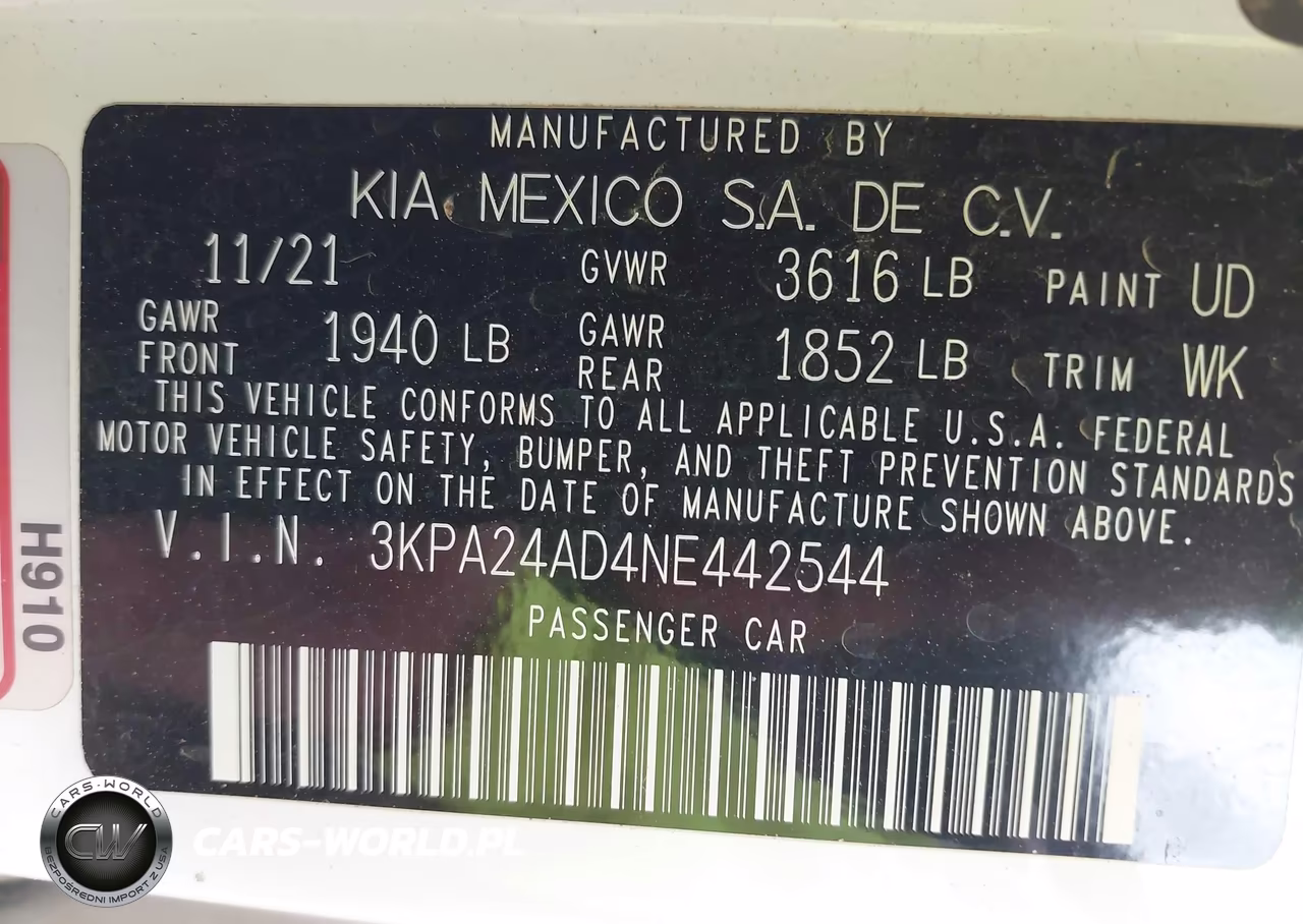 2022 Kia Rio S VIN:3KPA24AD4NE442544 - 9