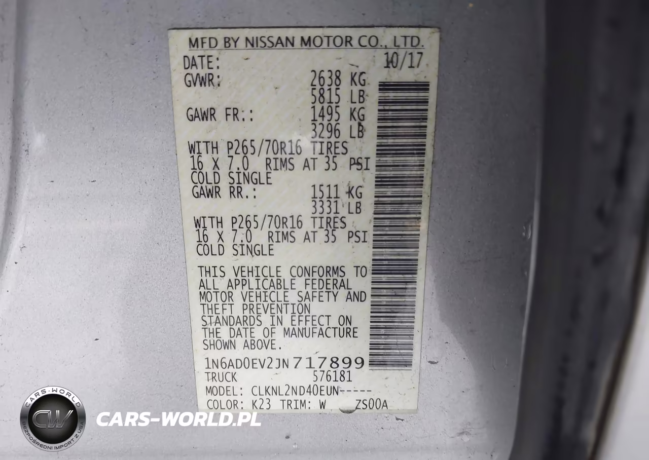 2018 Nissan Frontier Sv VIN:1N6AD0EV2JN717899 - 9