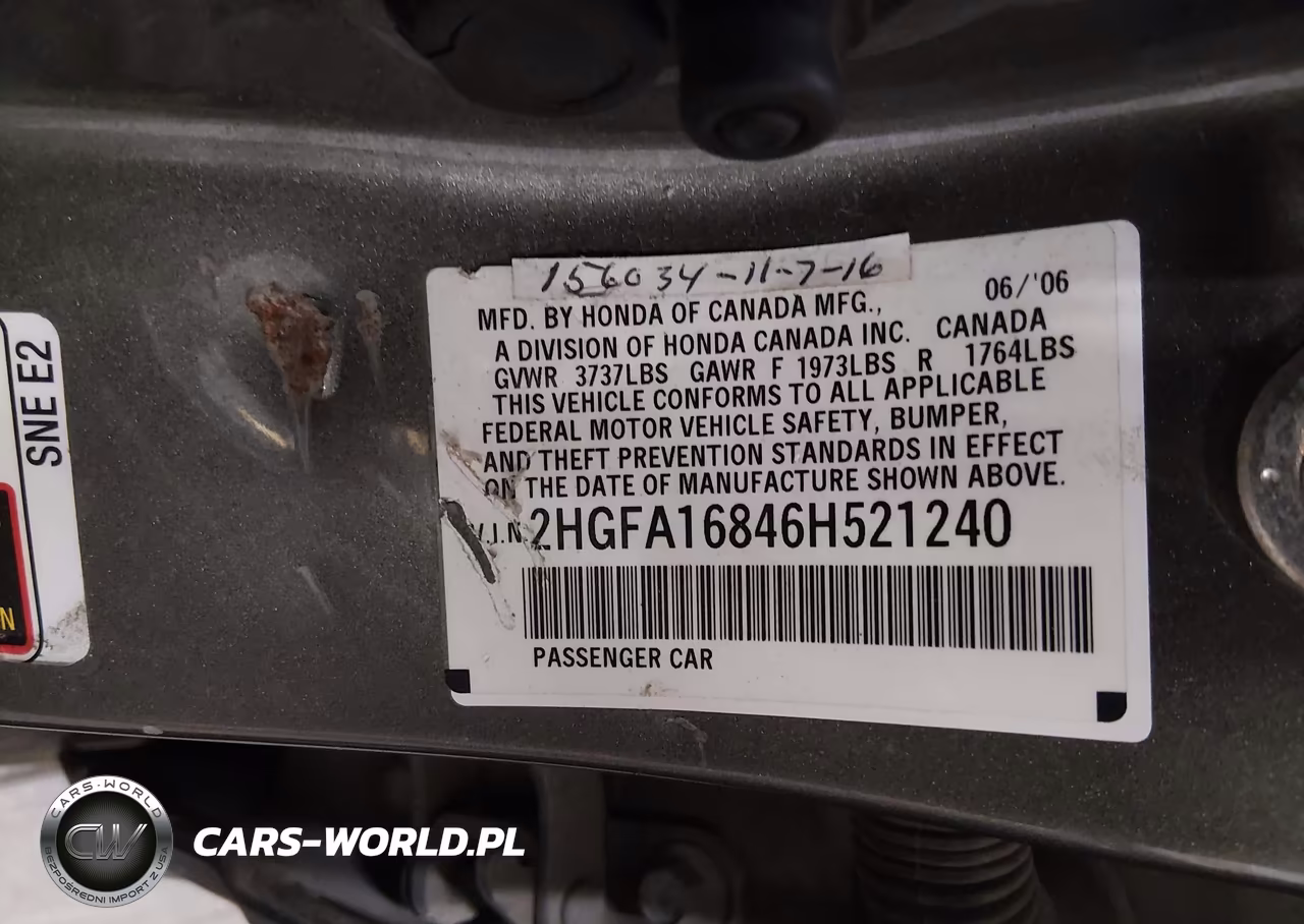2006 Honda Civic Ex VIN:2HGFA16846H521240 - 9