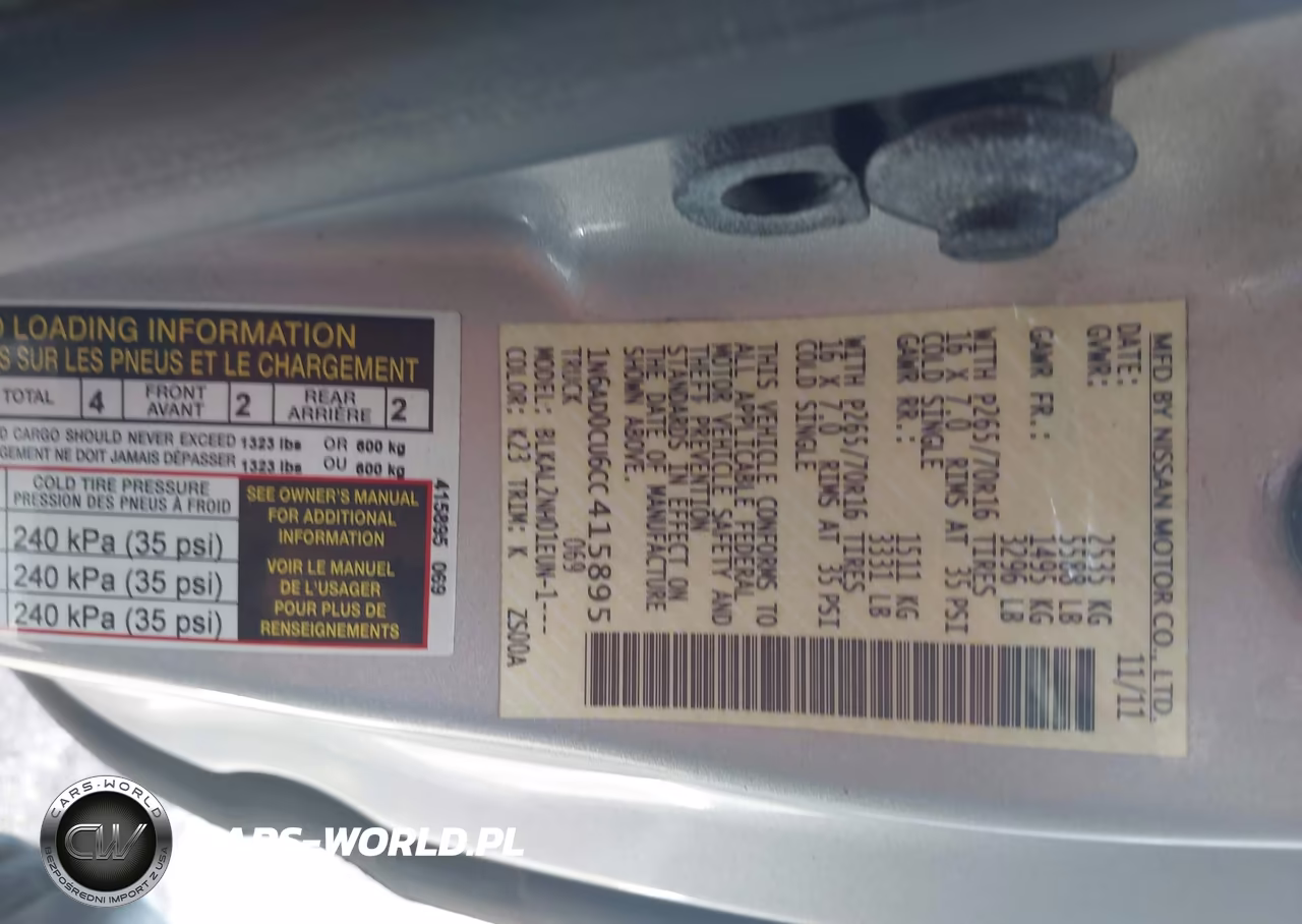 2012 Nissan Frontier Sv VIN:1N6AD0CU6CC415895 - 9