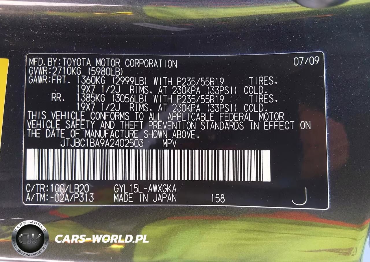2010 Lexus Rx 450H VIN:JTJBC1BA9A2402503 - 9