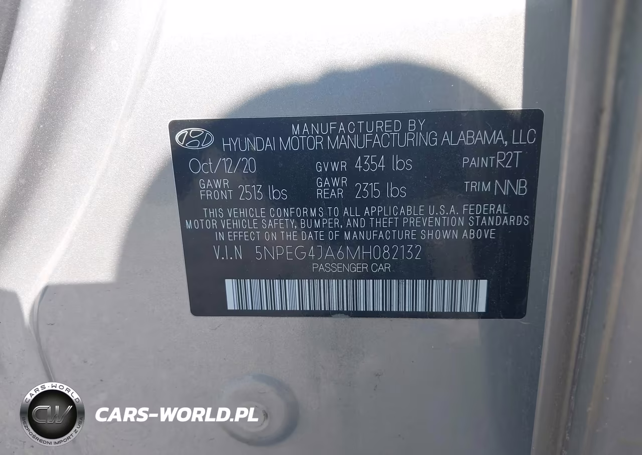 2021 Hyundai Sonata Se VIN:5NPEG4JA6MH082132 - 9