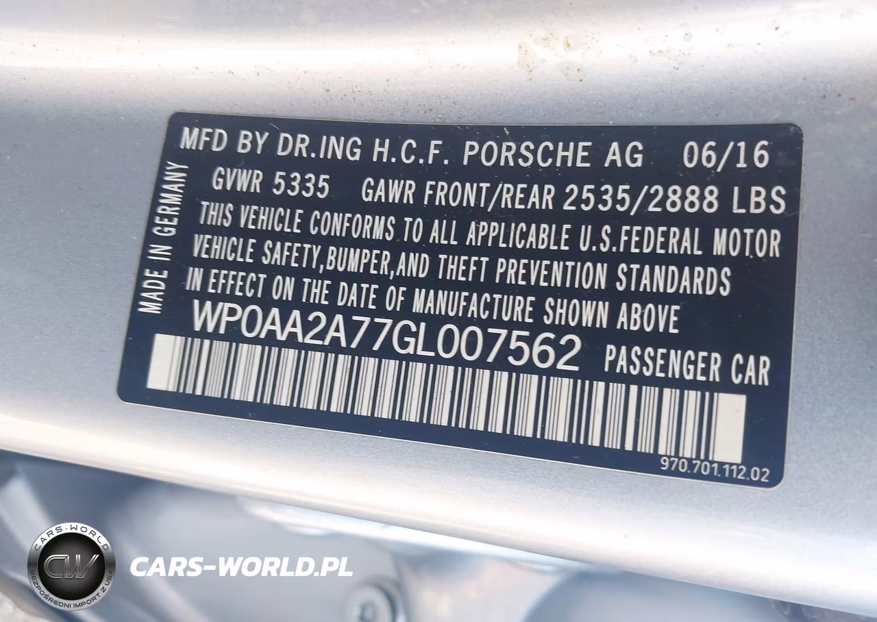 2016 Porsche Panamera 4 VIN:WP0AA2A77GL007562 - 9