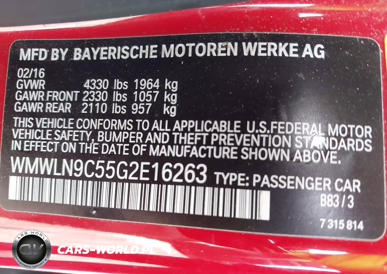 2016 Mini Clubman Cooper S VIN:WMWLN9C55G2E16263 - 9