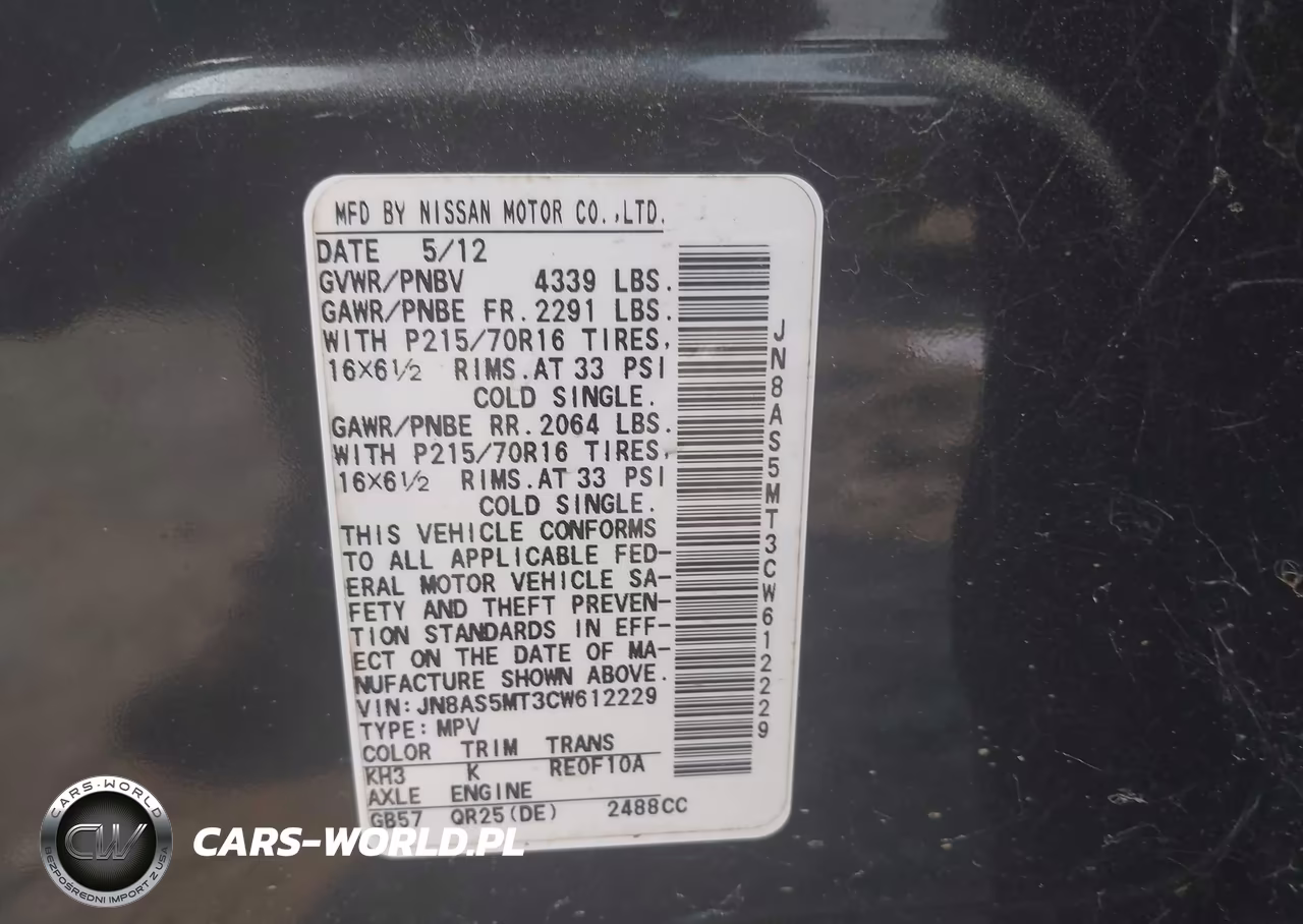 2012 Nissan Rogue S VIN:JN8AS5MT3CW612229 - 9