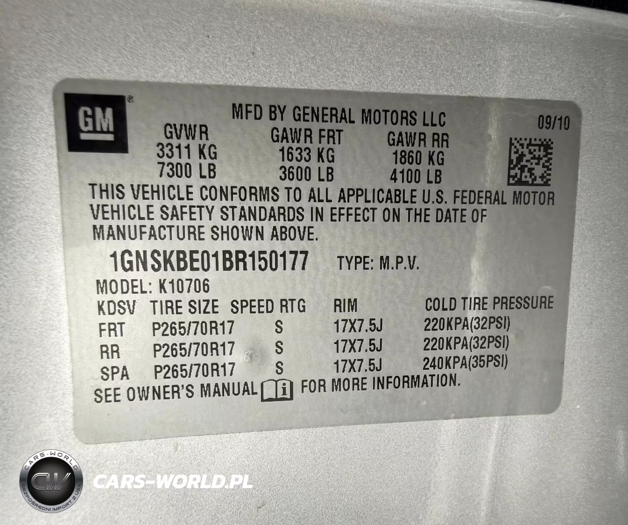 2011 Chevrolet Tahoe Lt VIN:1GNSKBE01BR150177 - 9
