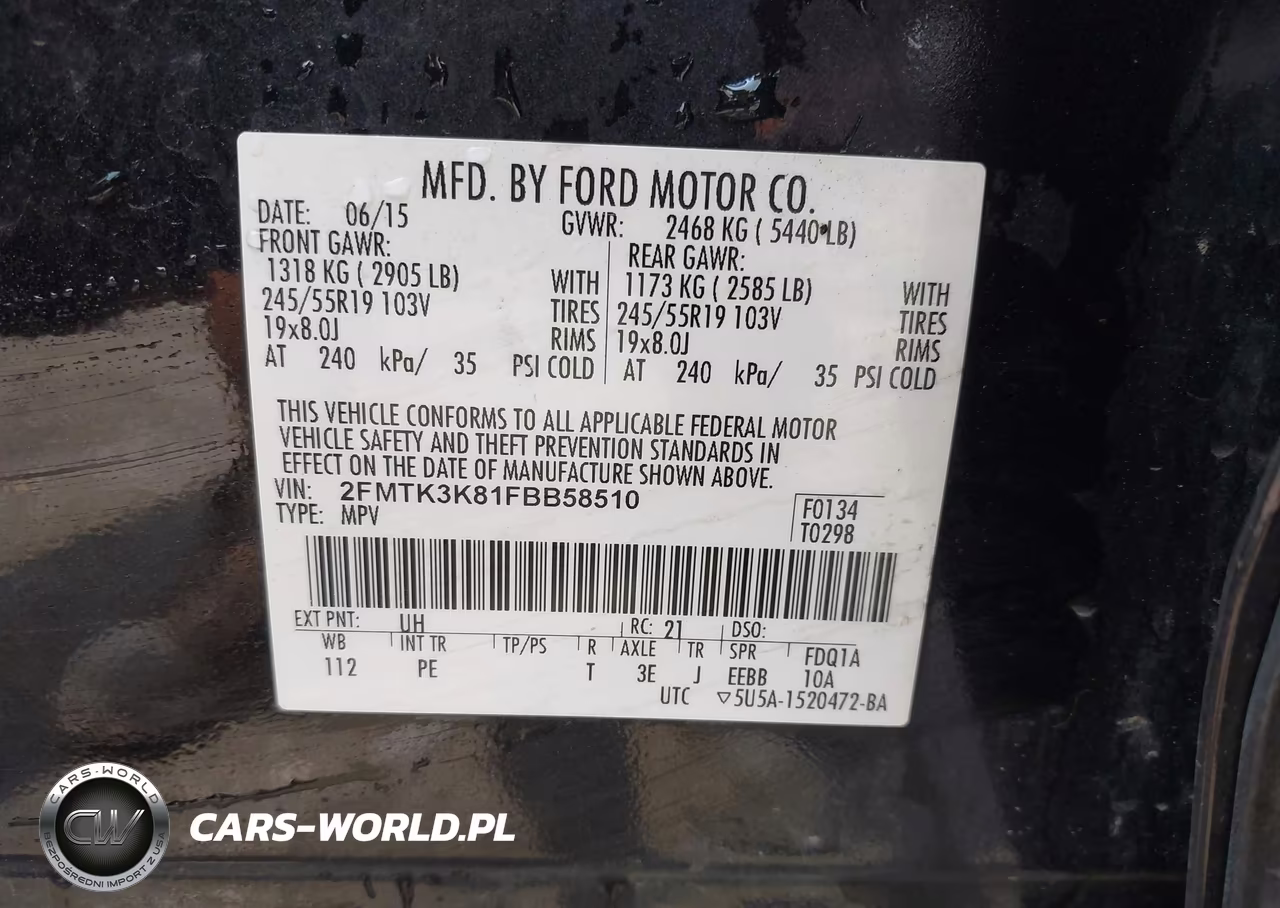 2015 Ford Edge Titanium VIN:2FMTK3K81FBB58510 - 9