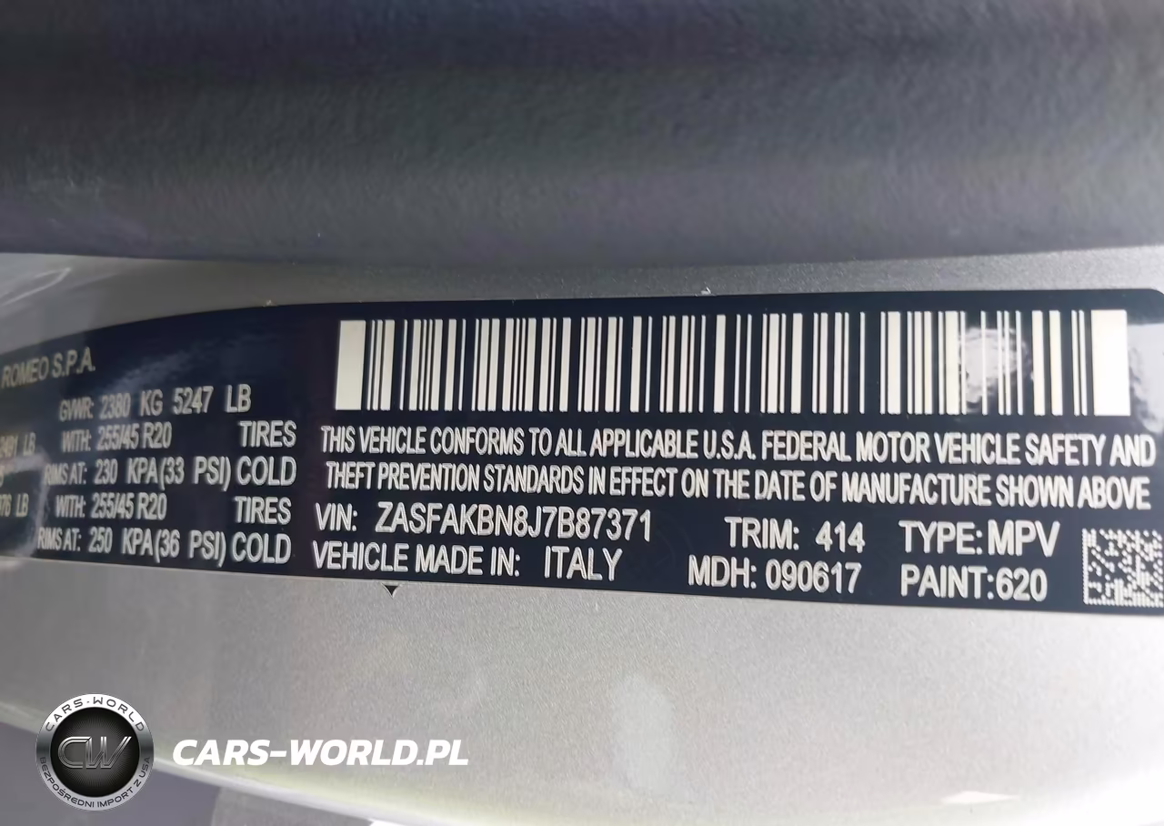 2018 Alfa Romeo Stelvio Ti Awd VIN:ZASFAKBN8J7B87371 - 9