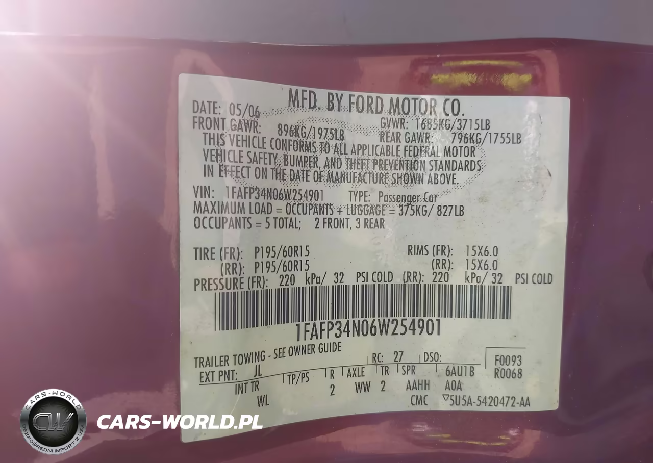 2006 Ford Focus Zx4 VIN:1FAFP34N06W254901 - 9