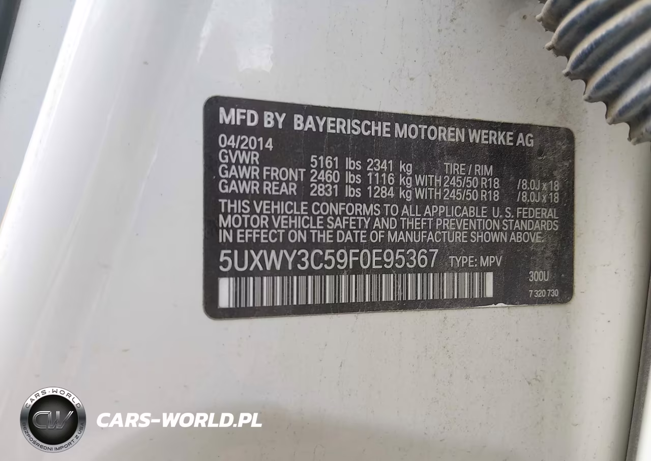 2015 BMW X3 xDrive28D VIN:5UXWY3C59F0E95367 - 9