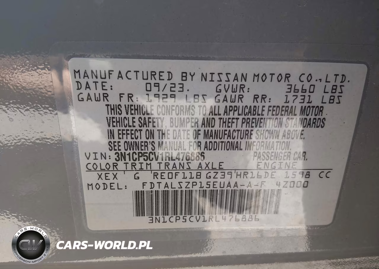 2024 Nissan Kicks Sv Xtronic Cvt VIN:3N1CP5CV1RL476886 - 9