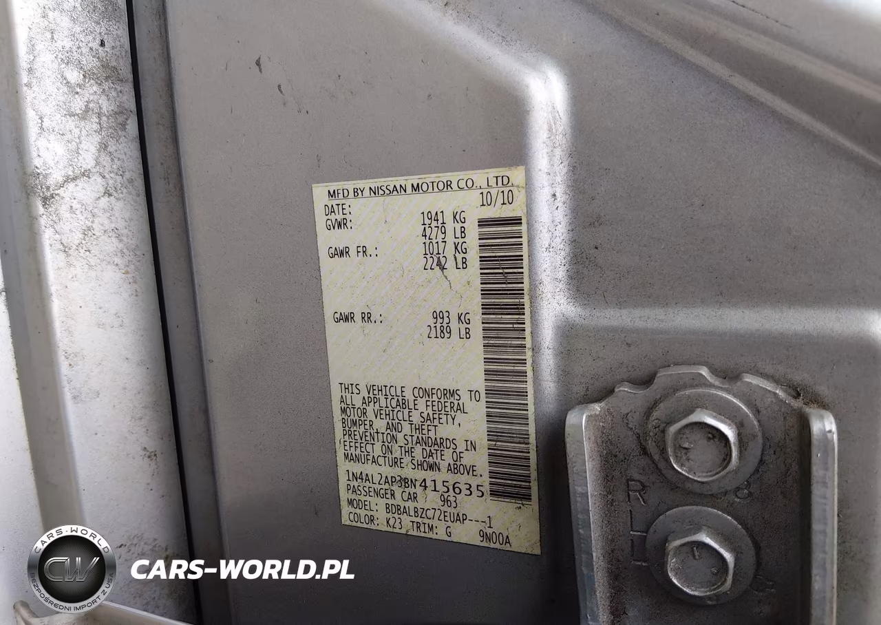 2011 Nissan Altima 2.5 S VIN:1N4AL2AP3BN415635 - 9