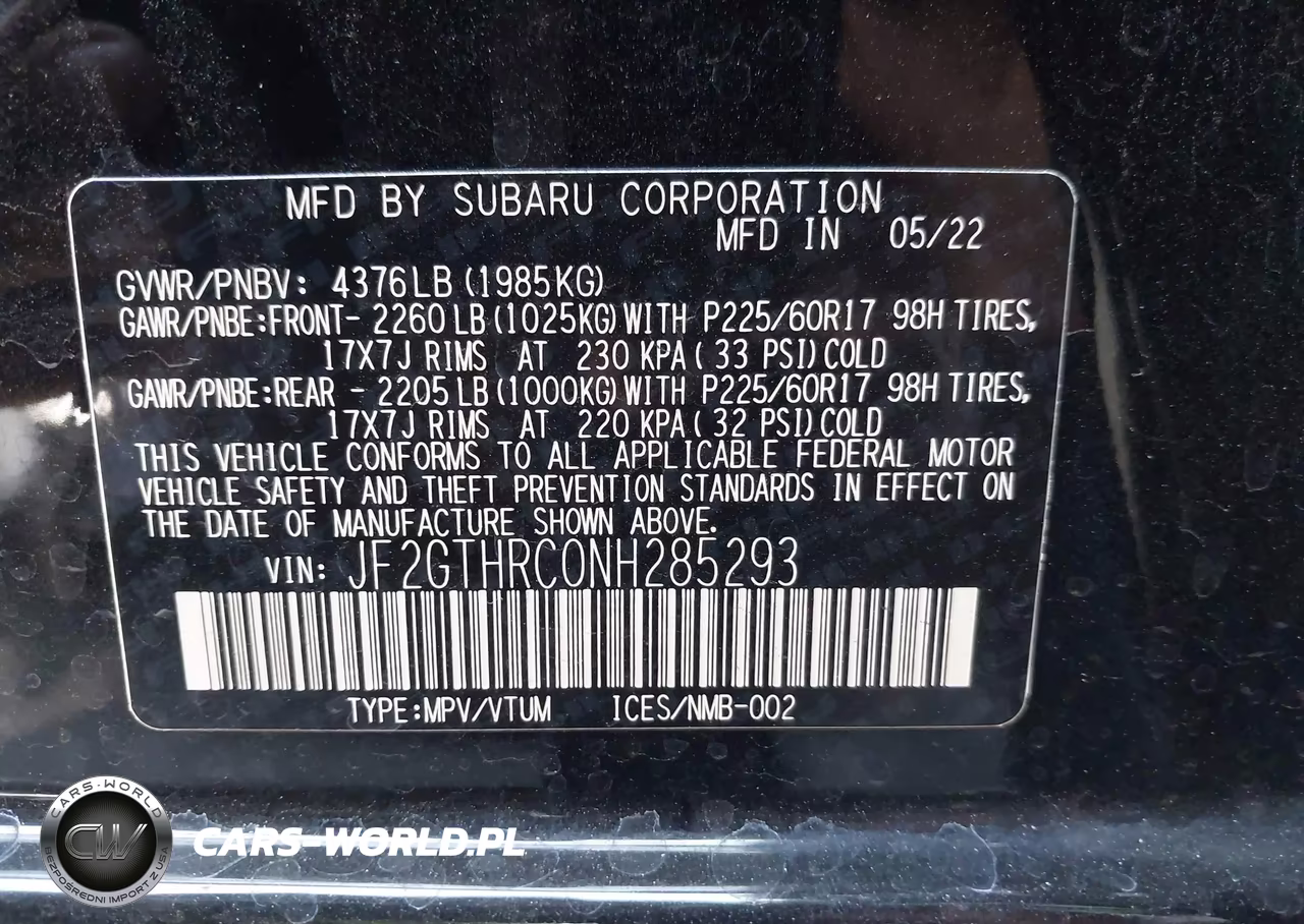 2022 Subaru Crosstrek Sport VIN:JF2GTHRC0NH285293 - 9