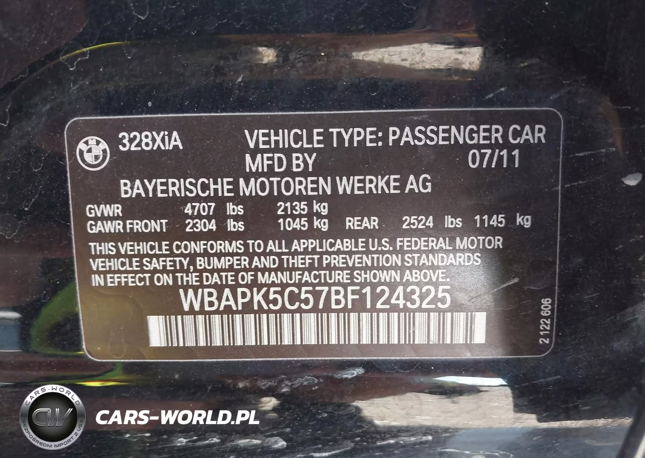 2011 BMW 328I xDrive VIN:WBAPK5C57BF124325 - 9