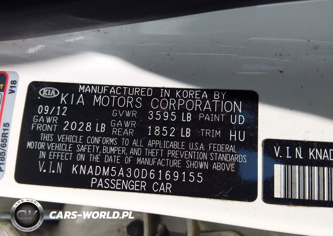 2013 Kia Rio Lx VIN:KNADM5A30D6169155 - 9