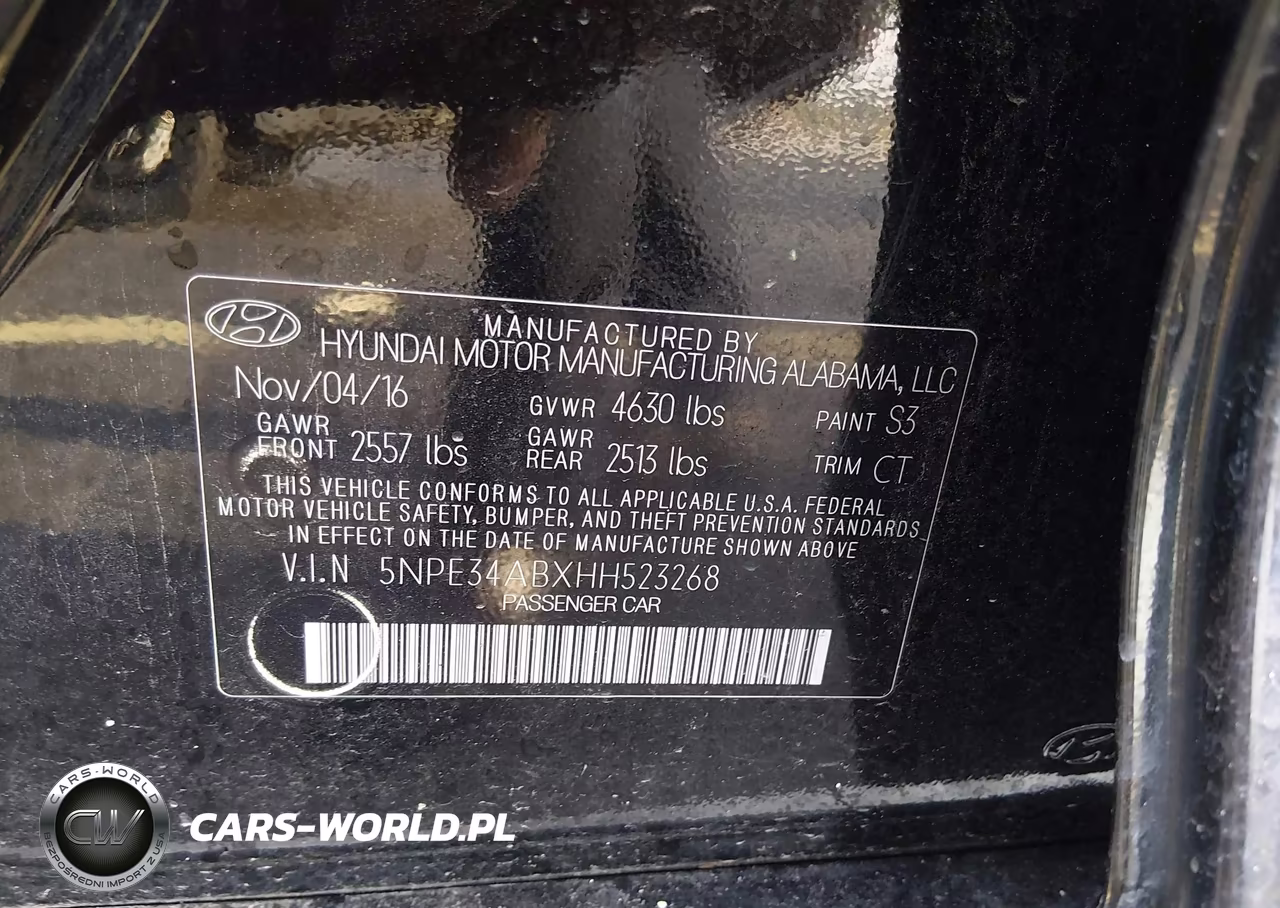 2017 Hyundai Sonata Sport 2.0T VIN:5NPE34ABXHH523268 - 9