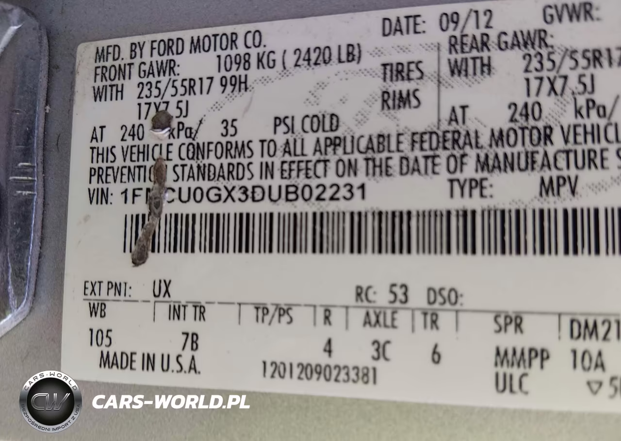 2013 Ford Escape Se VIN:1FMCU0GX3DUB02231 - 9