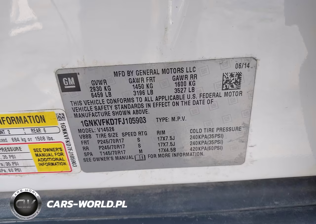 2015 Chevrolet Traverse Ls VIN:1GNKVFKD7FJ105903 - 9