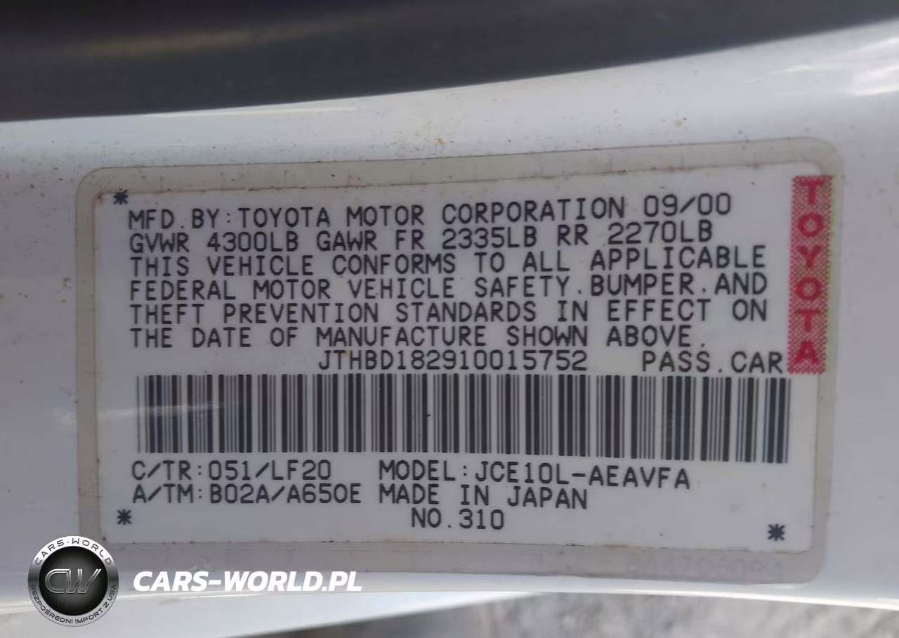 2001 Lexus Is 300 VIN:JTHBD182910015752 - 9