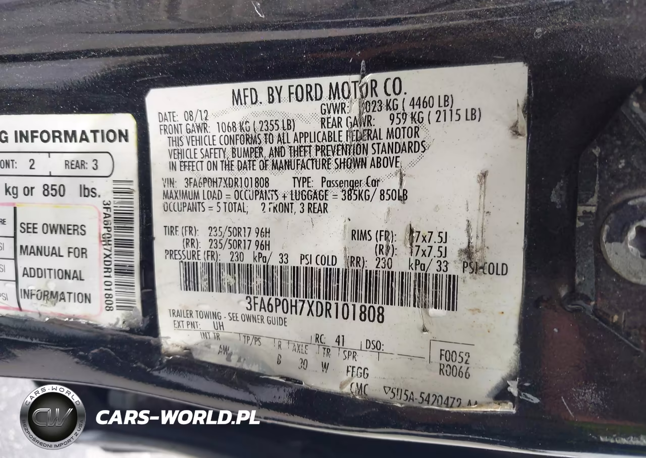 2013 Ford Fusion Se VIN:3FA6P0H7XDR101808 - 9